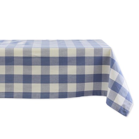 Fastfood 60 x 84 in. Stonewash Blue Buffalo Check Tablecloth FA2568256